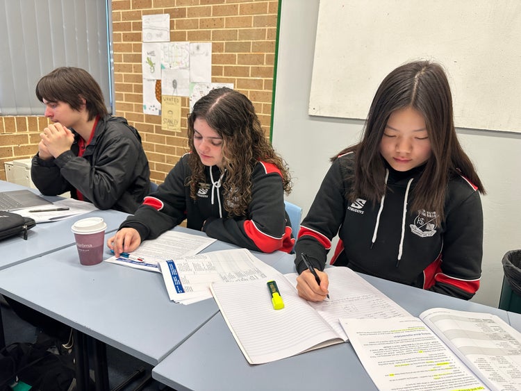 students sitting an exam